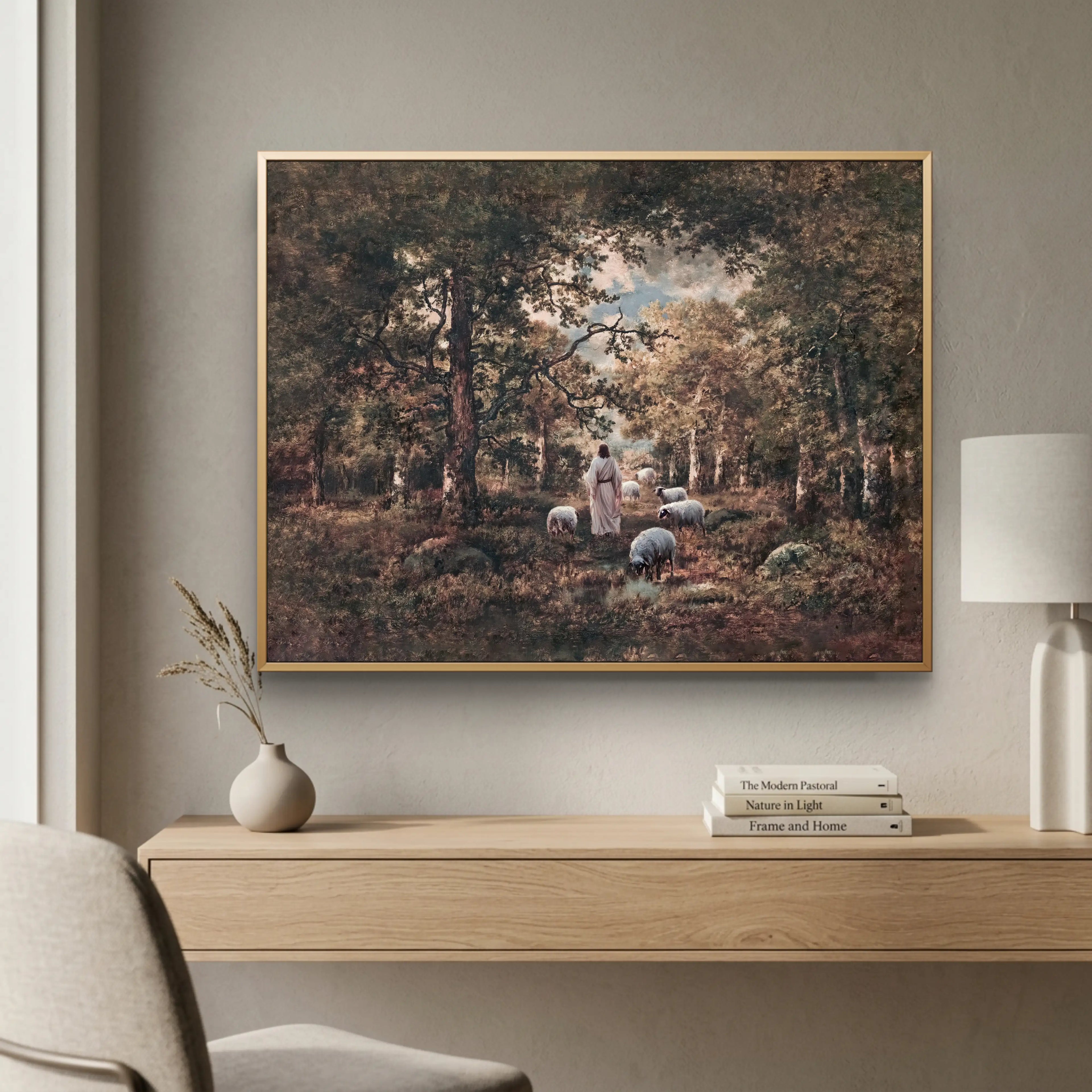 Shepherd and Sheep - Modern Christian Art  print