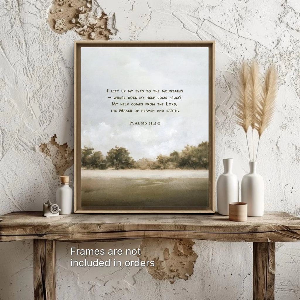 Psalms 121:1-2 | Modern Christian Art Print