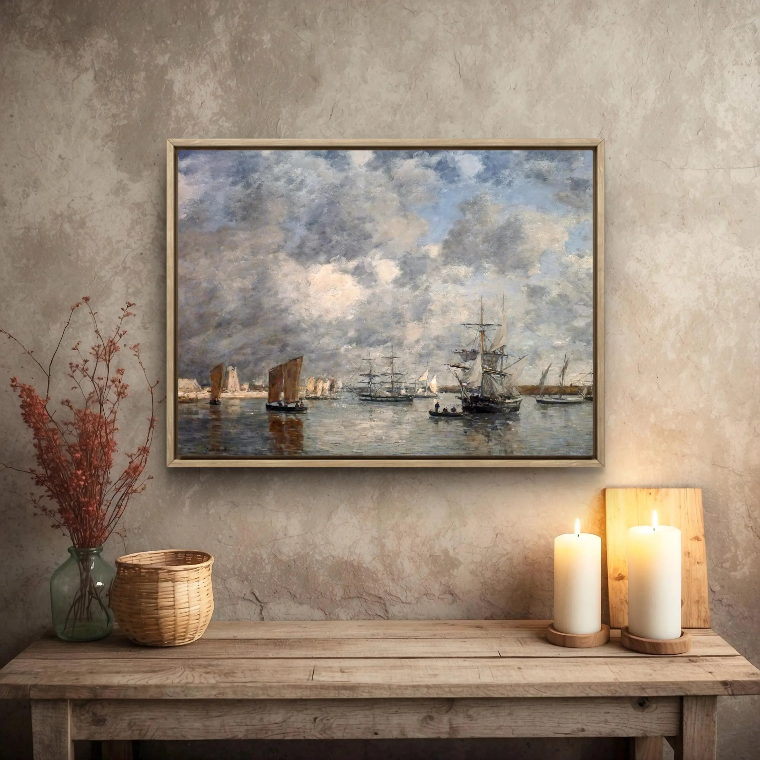 Vintage Rustic Seascape Print