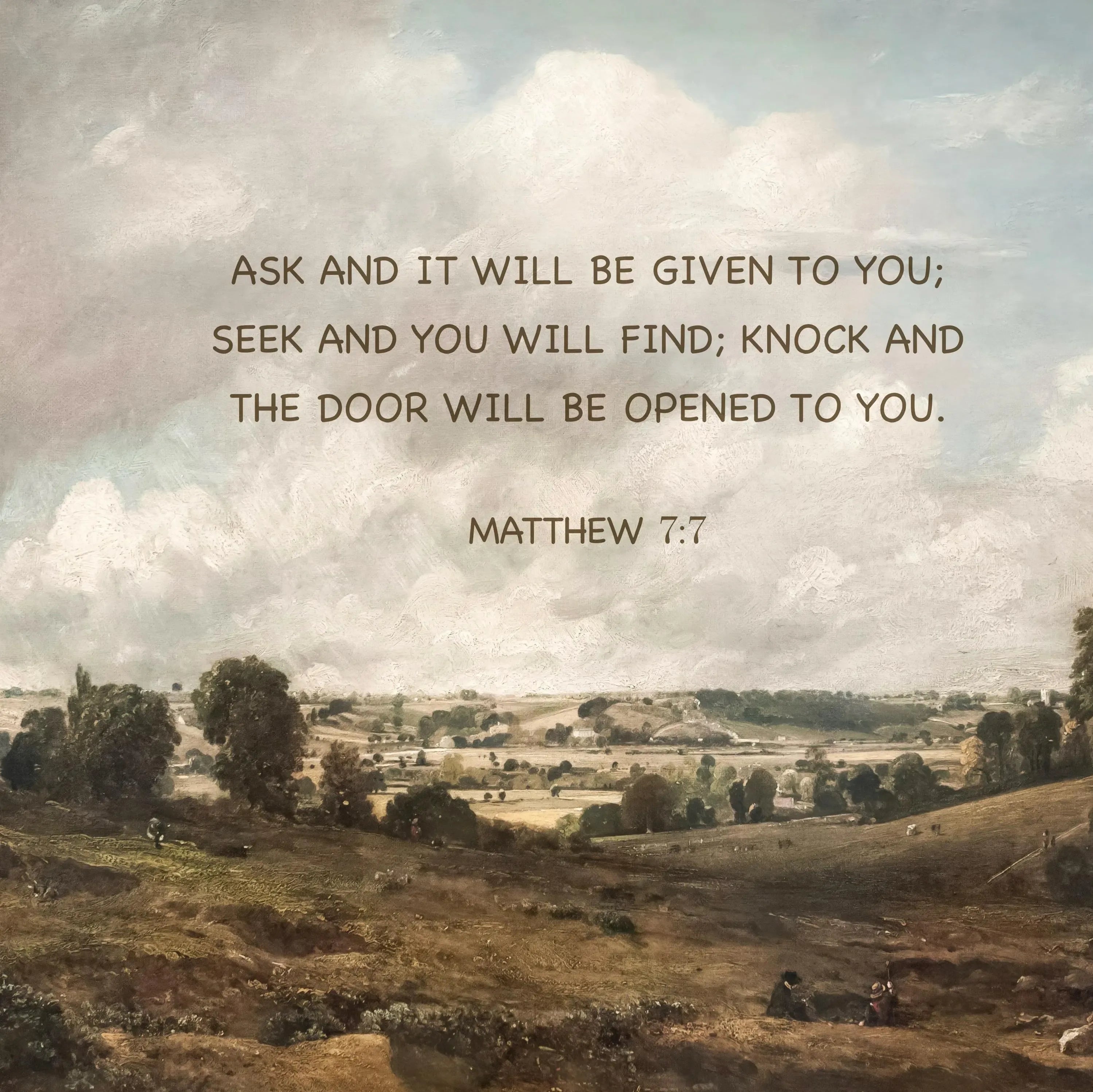 Matthew 7:7 | Modern Christian Art Print