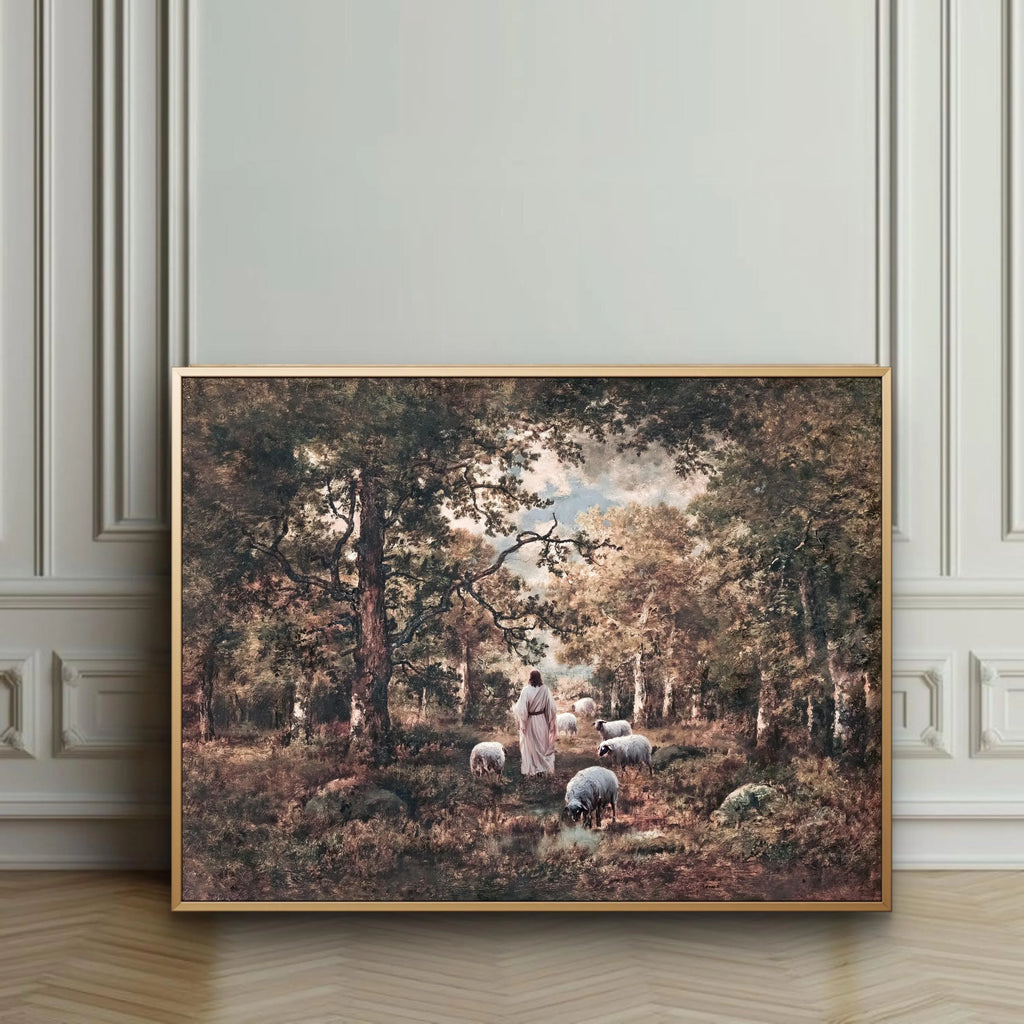 Shepherd and Sheep | Modern Christian Art Print
