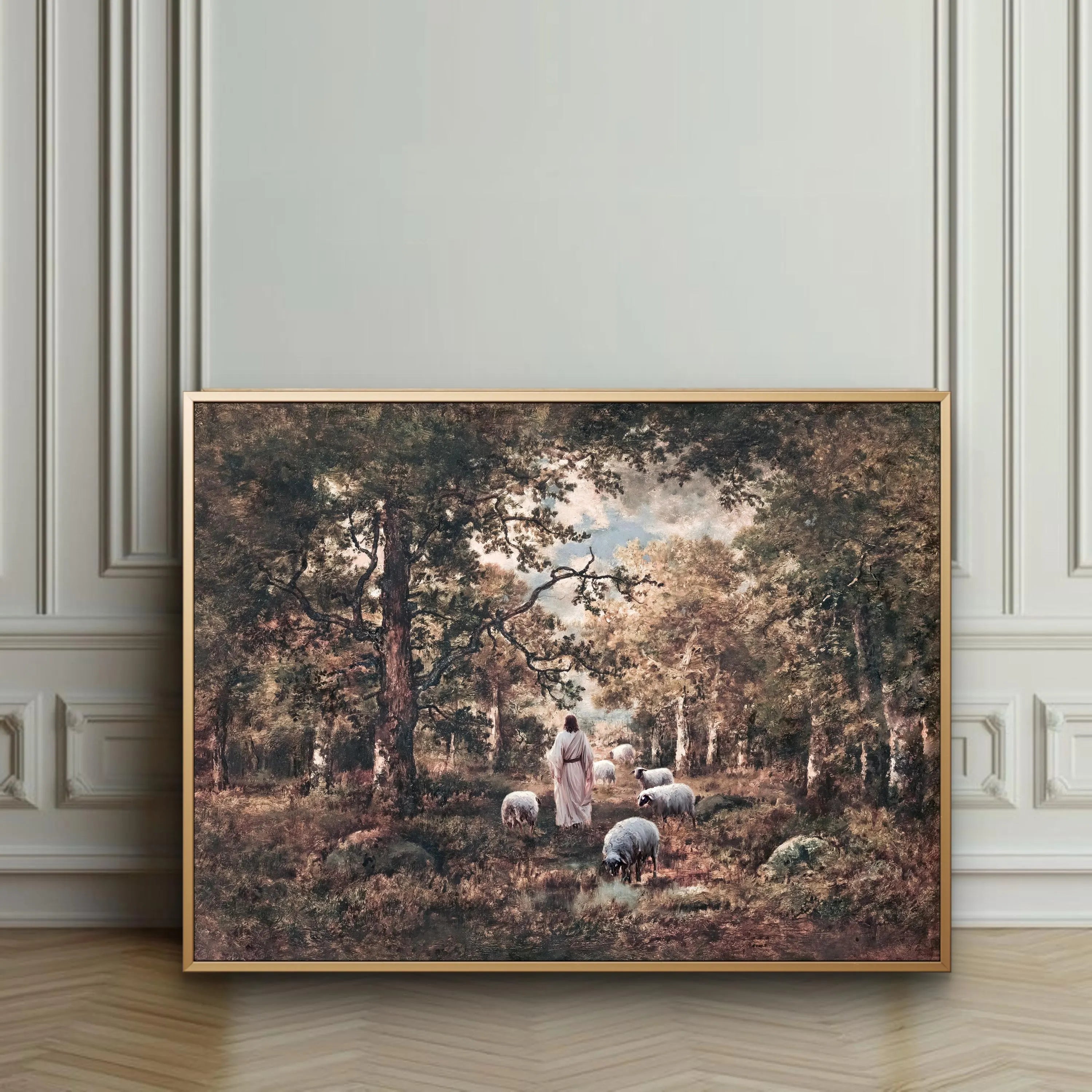 Shepherd and Sheep | Modern Christian Art Print