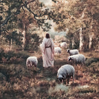 Shepherd and Sheep | Modern Christian Art Print