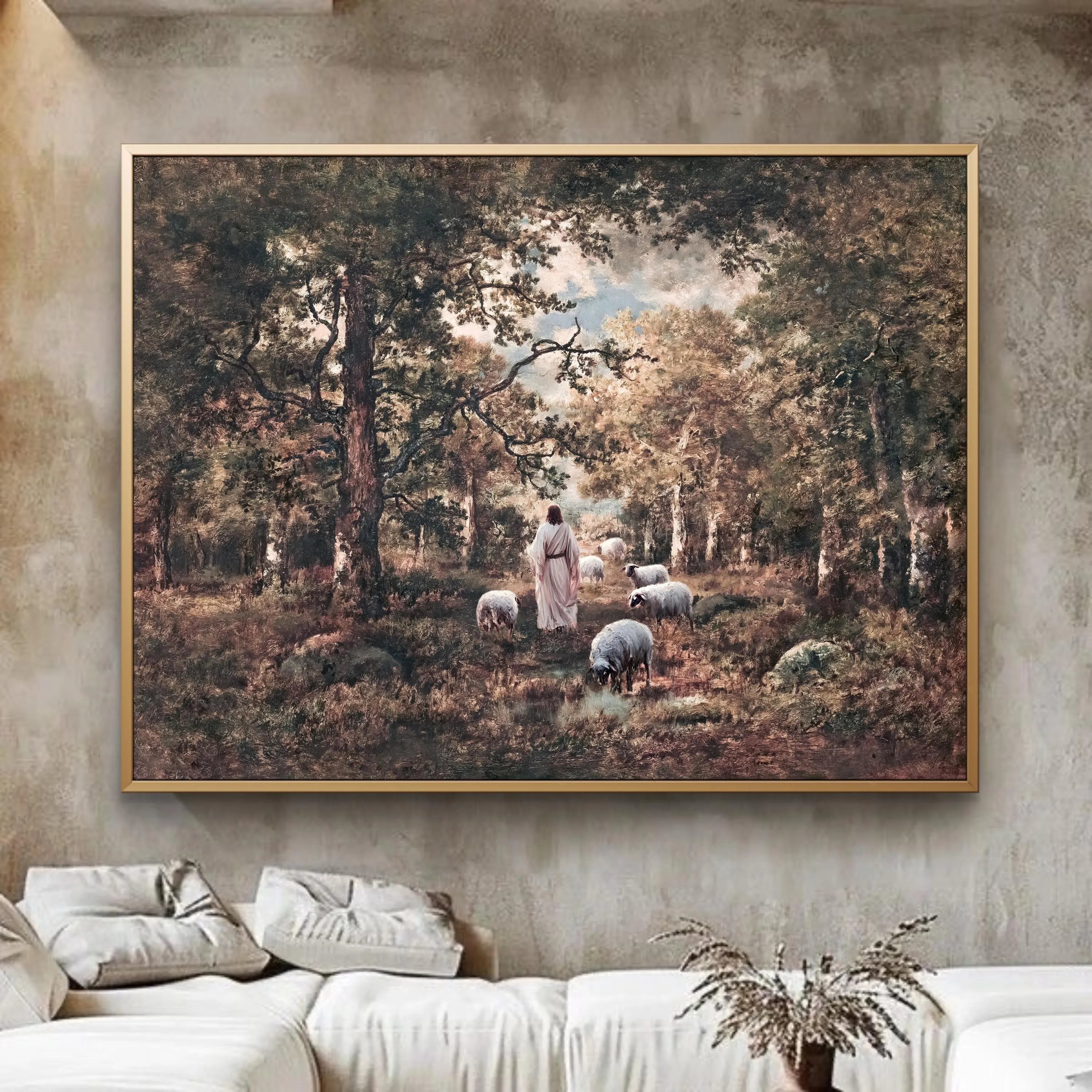 Shepherd and Sheep | Modern Christian Art Print