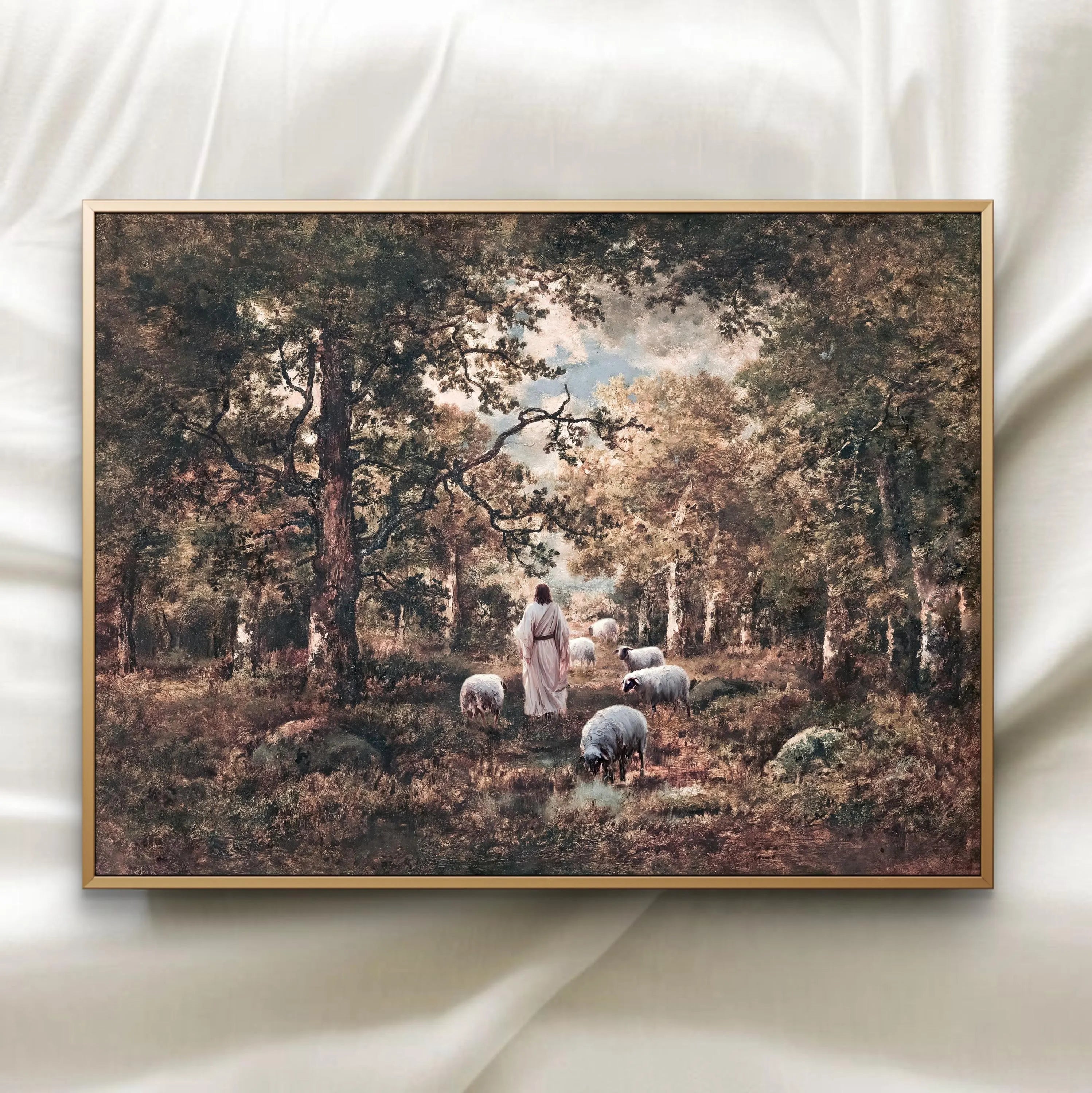 Shepherd and Sheep | Modern Christian Art Print
