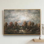 Shepherd and Sheep- Modern Christian Art print poster